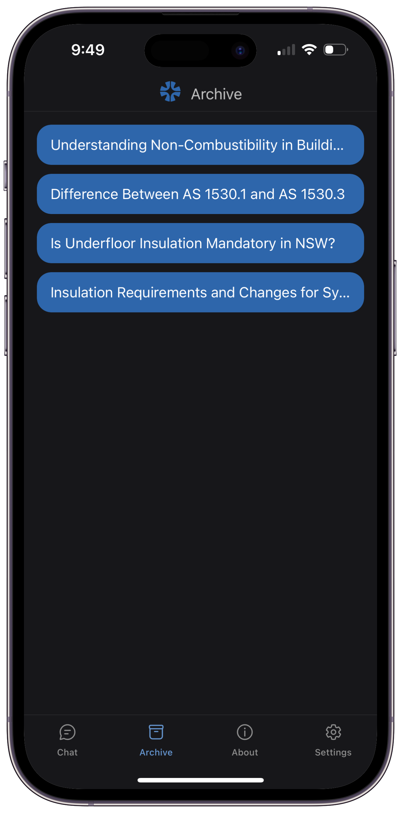 iPhone with archive screen